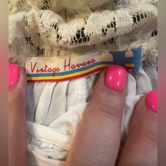 Vintage Havana Cream Tank Blouse Size 1XLarge FITS LIKE MEDIUM - Picture 2 of 5